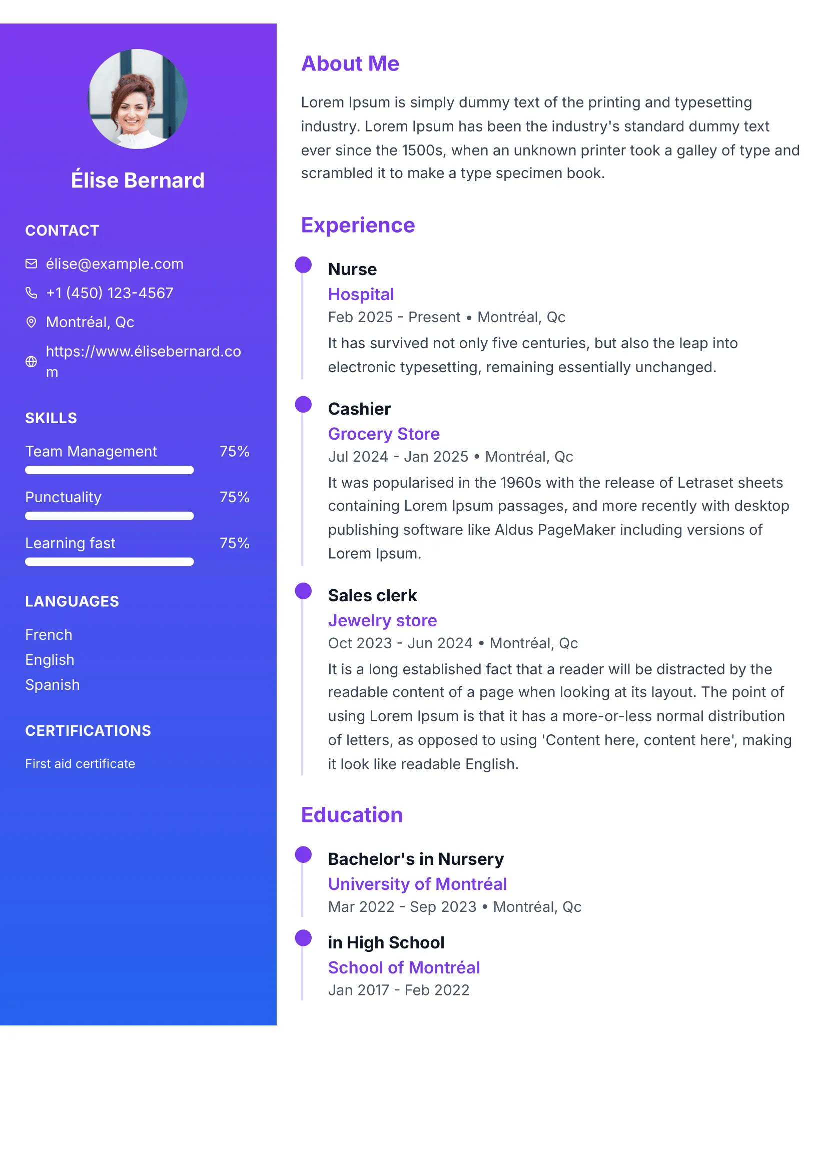 Creative template preview